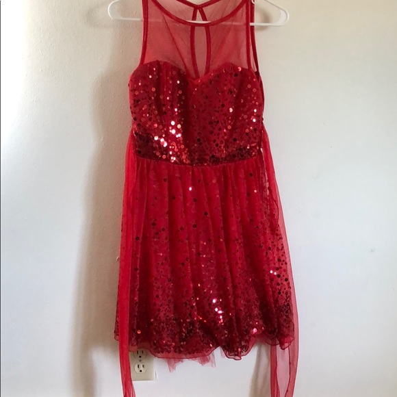 red sparkly dress short